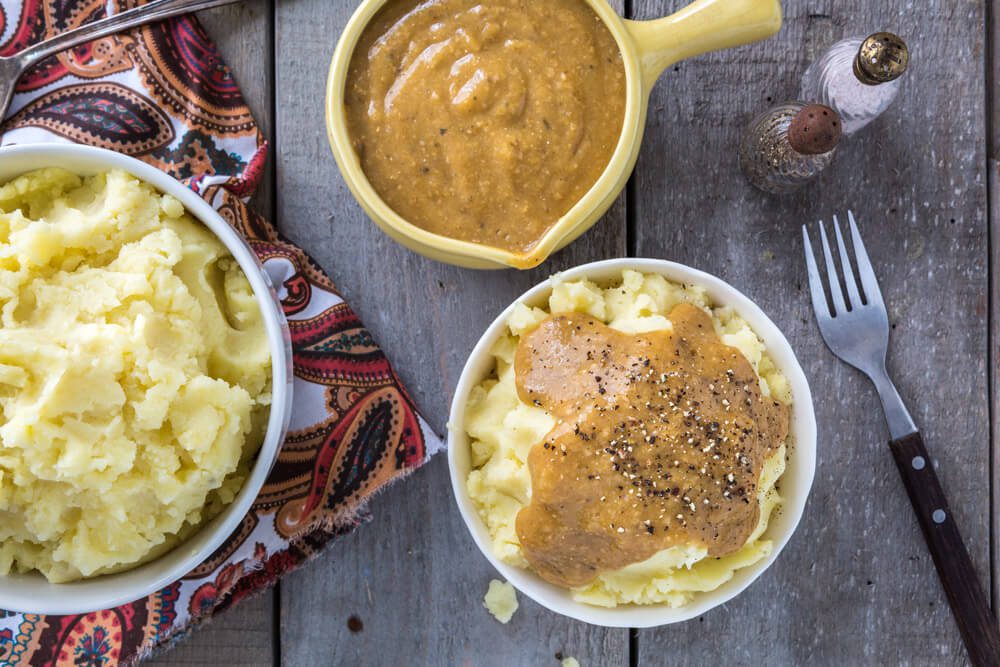 Vegan Mashed Potatoes Recipe with Gravy