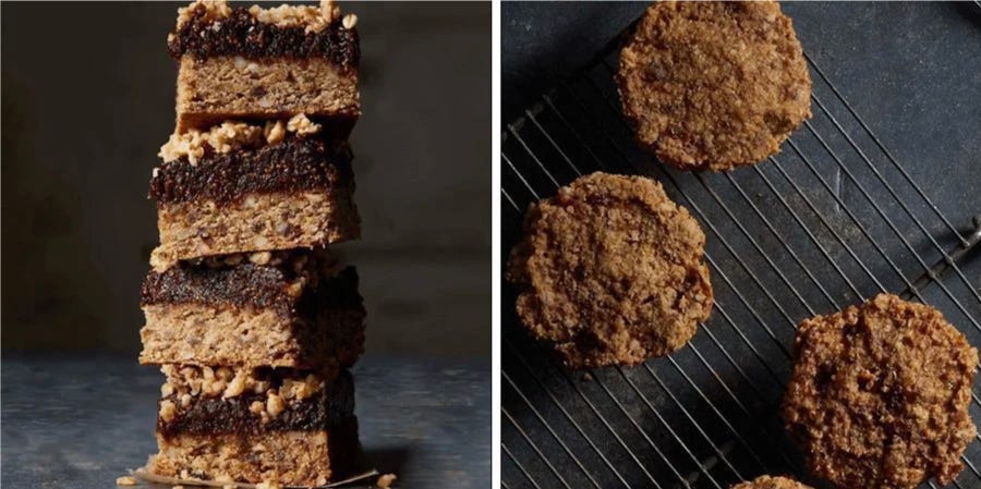 Gluten-free vegan Fig Bars and Peanut Butter Quinoa Flake Cookies