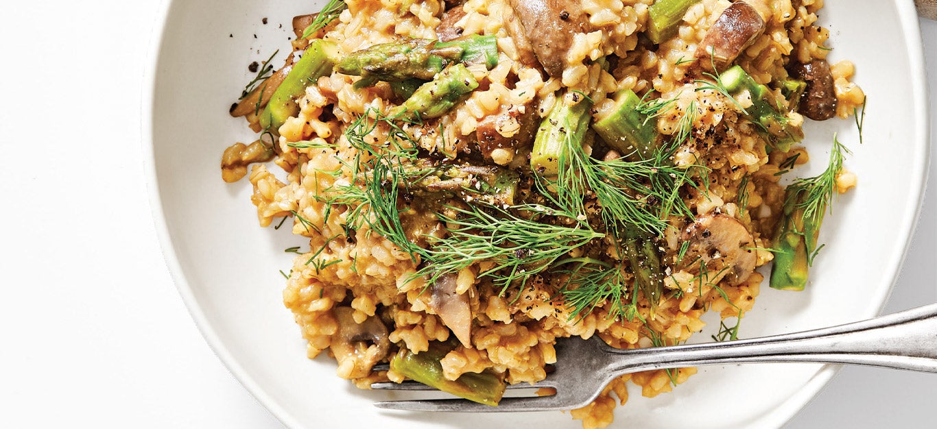 Wild Mushroom and Asparagus Risotto Recipe - Forks Over Knives