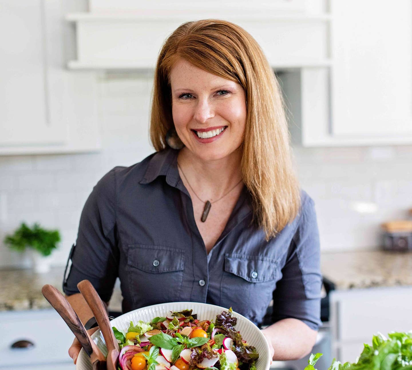 Headshot of recipe developer and nutritionist Laura Marzen by Theresa Schumacher Photography