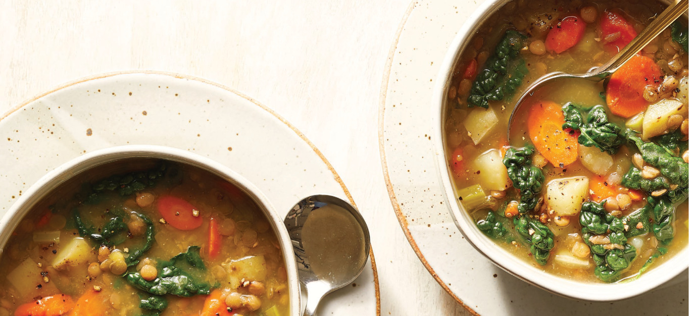 8-Ingredient Lentil Soup with Potatoes and Kale Recipe - Forks Over Knives