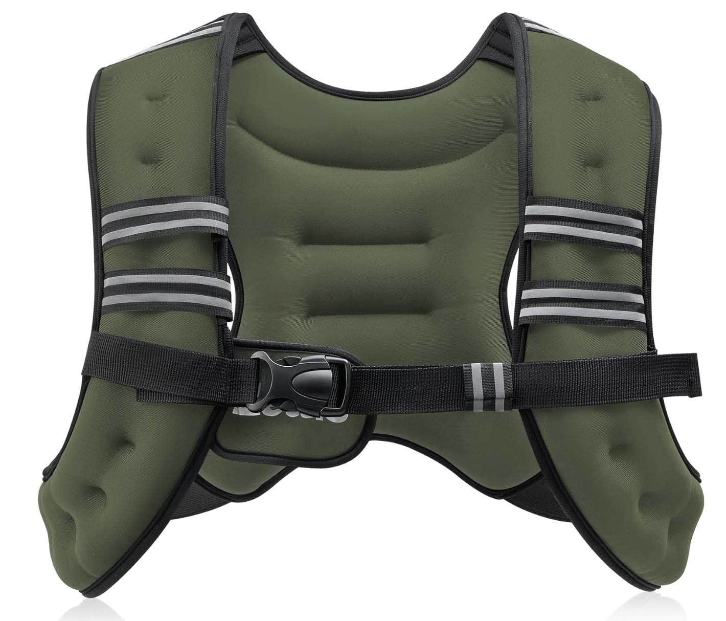 Forest green Zelus Weighted Vest with buckle in front