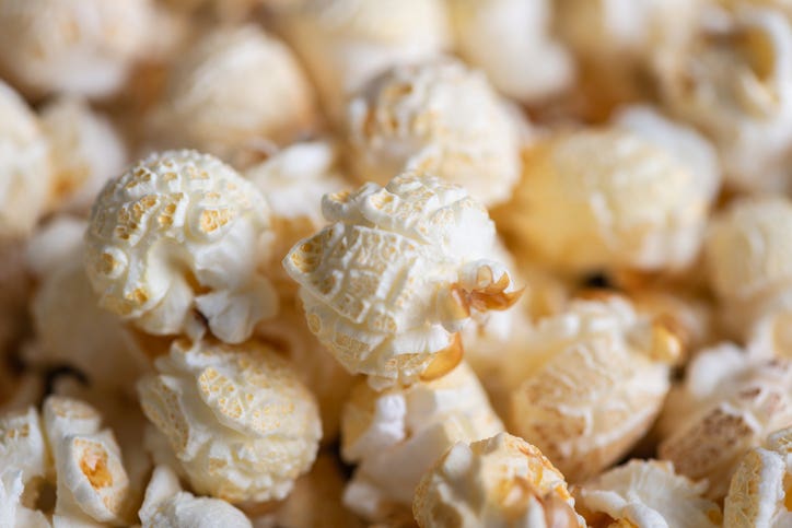 Closeup of mushroom popcorn variety