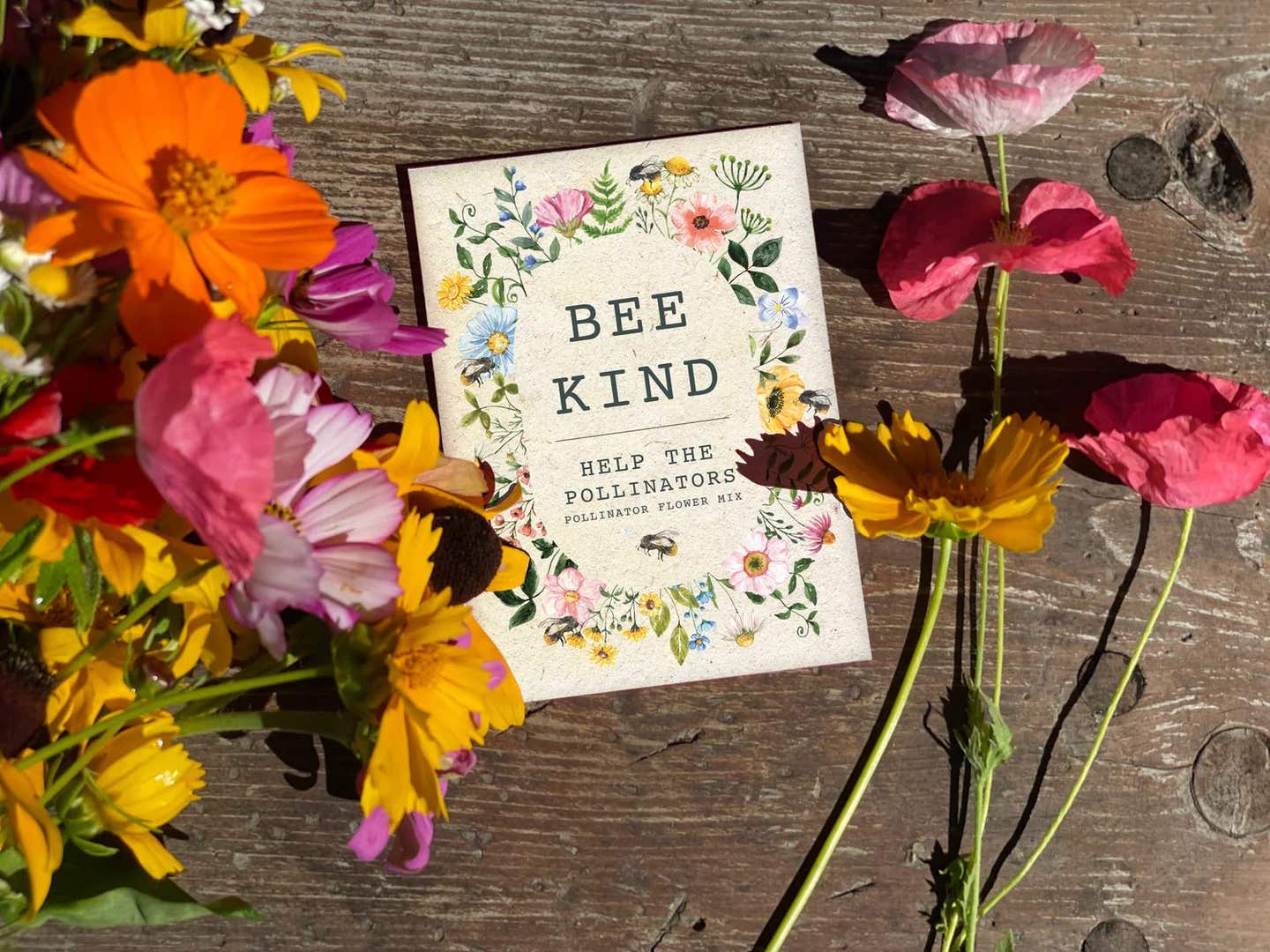 Bee Kind Help the Pollinators - Pollinator-Friendly Flower Seed Mix