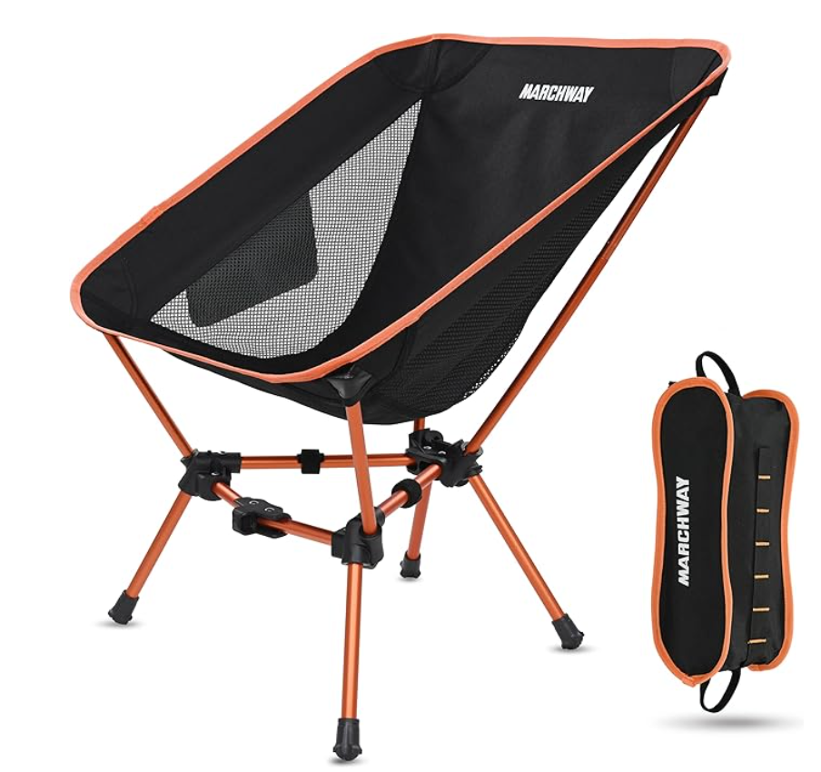 Lightweight folding camping chair with carry case