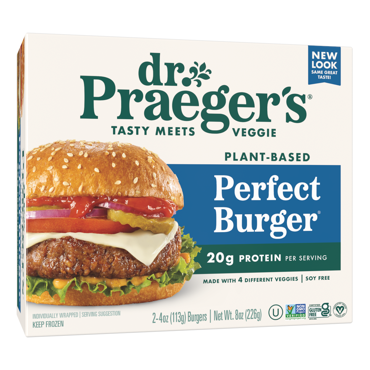 a box of Dr. Praeger's perfect burgers