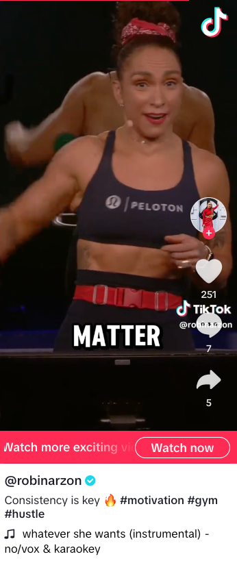 Screenshot of Robin Arzon's TikTok