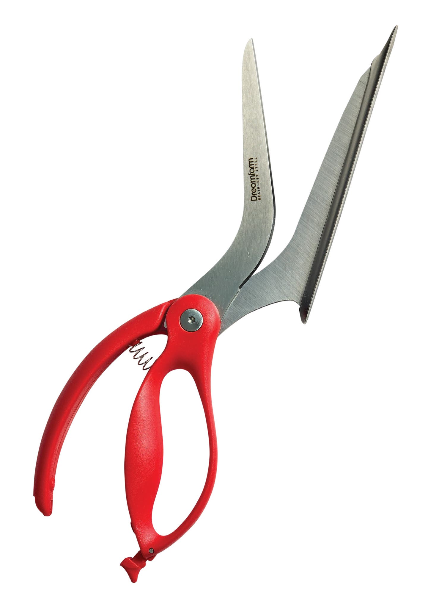 Dreamfarm Pizza Scissors with a red handle against a white background