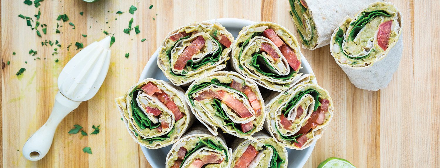 Avocado & White Bean Salad Wraps - Forks Over Knives