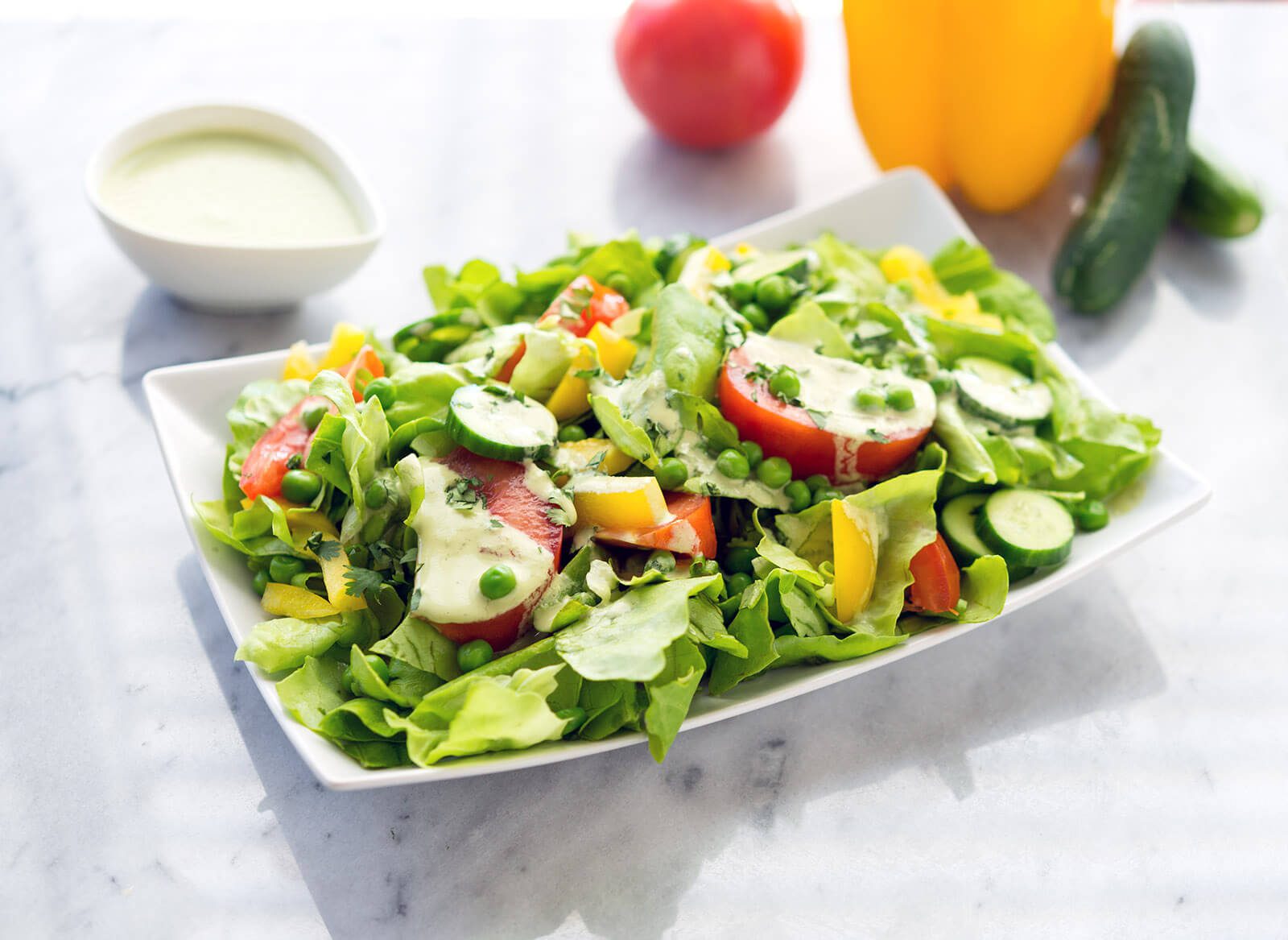 Butter Lettuce and Green Pea Salad - Forks Over Knives