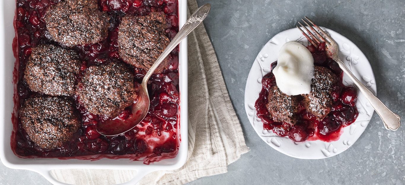 Chocolate and Cherry Vegan Cobbler - Forks Over Knives