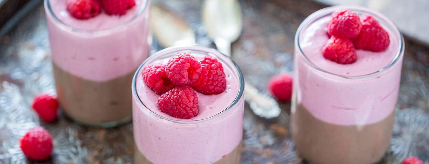 Chocolate and raspberries have a natural affinity for each other, as is well showcased in this delicious healthy parfait recipe.