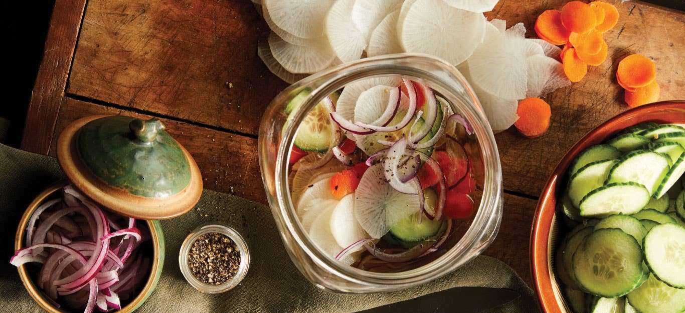 Filipino Cucumber Salad (Ensaladang Pipino) in a glass mason jar