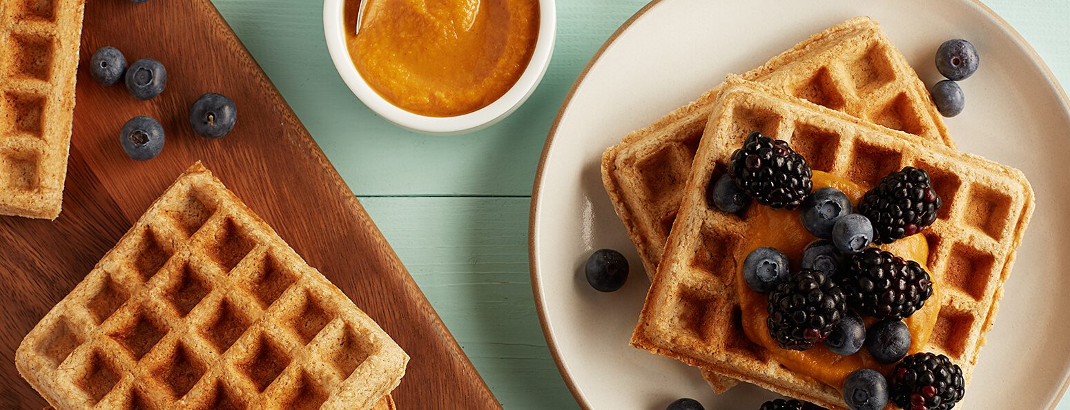 CinnamonOat Waffles with Sweet Potato "Butter" Forks Over Knives