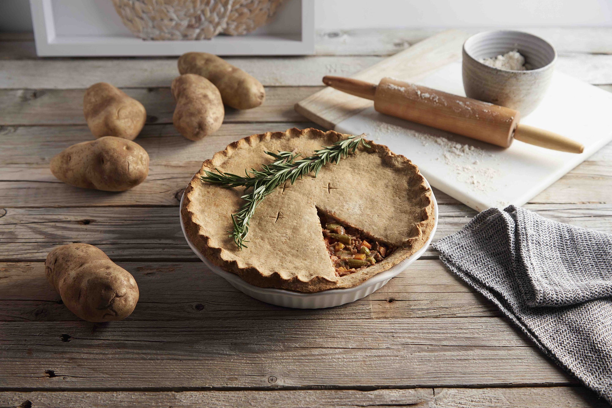 Festive Vegetable Vegan Pot Pie PlantBased Recipe Forks Over Knives
