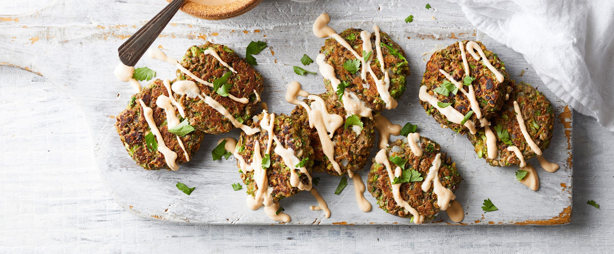 Green Lentil Pancakes with Sriracha Sour Cream - Forks Over Knives