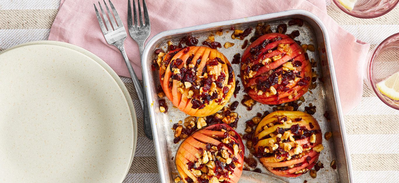 Cranberry-Stuffed Hasselback Apples - Forks Over Knives