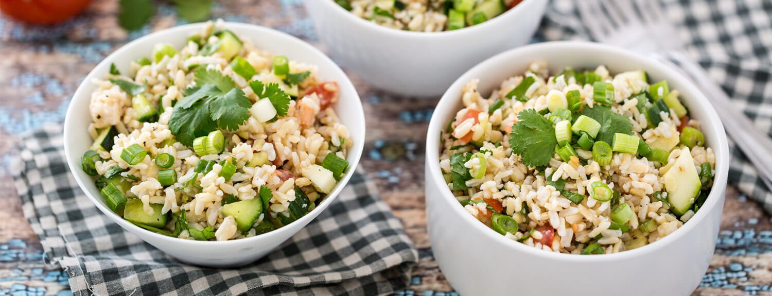 This brown rice salad recipe has been my favorite for a long time. It is filling yet refreshing, especially in the summer, and doesn't even need a dressing!