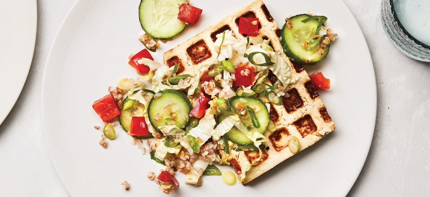 Miso Tofu Waffles with Kasha Salad Forks Over Knives