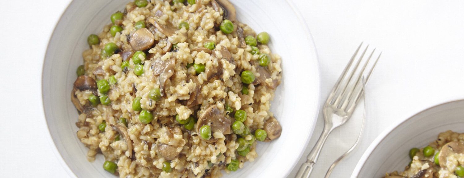 Mushroom and Green Pea Risotto - Forks Over Knives