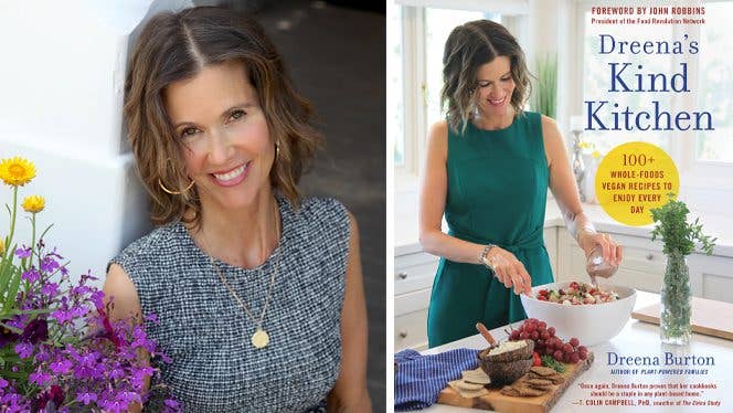 New Dreenna Burton Dreena Burton headshot and cookbook cover
