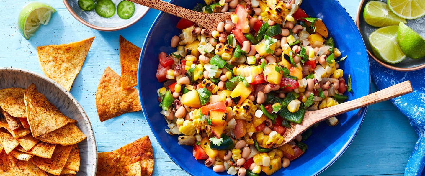 Peach-Corn Salsa with Chili-Lime Chips