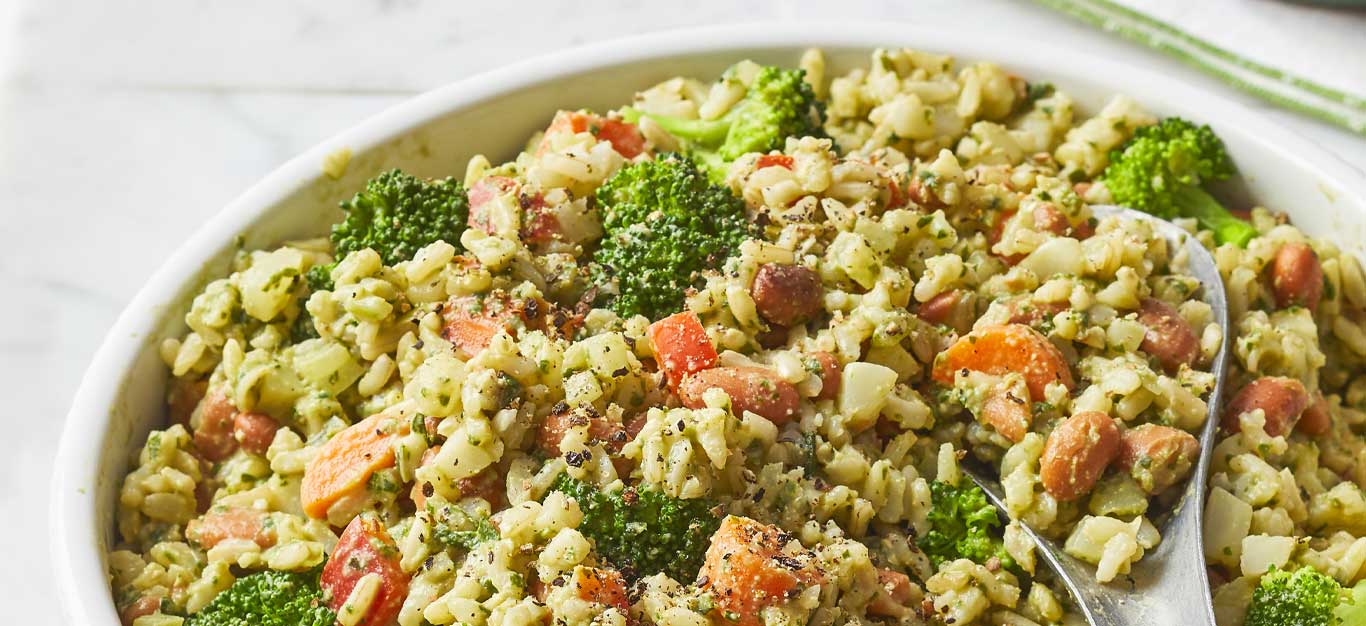 Cauliflower Rice Bowls with Vegan Pesto - Forks Over Knives