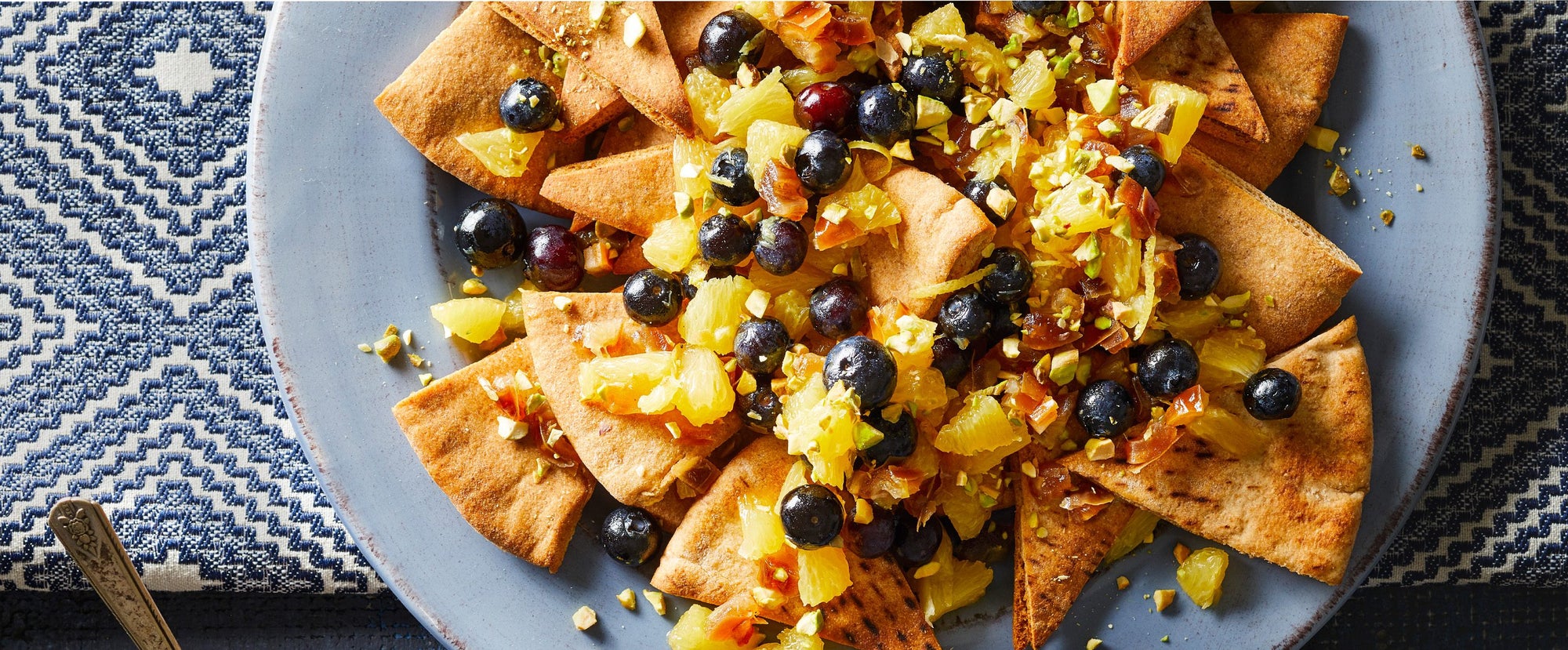 Pita Chips with Blueberry-Orange Fruit Salsa - Forks Over Knives