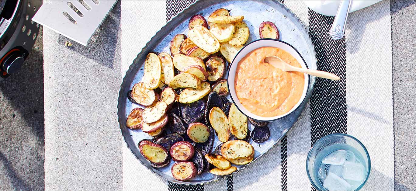 Potato Rounds Snackers with dip