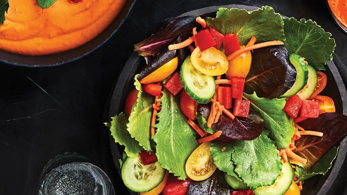 Rainbow Veggie Salad with Creamy Harissa Dressing Rainbow Veggie Salad with Creamy Harissa Dressing