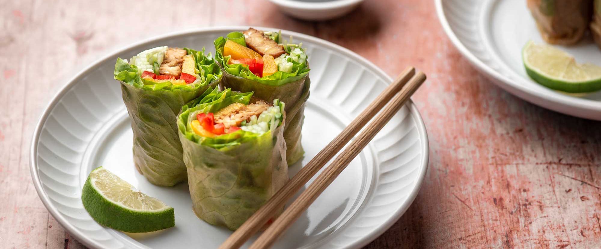 Spicy Tempeh Mango Spring Rolls - Forks Over Knives