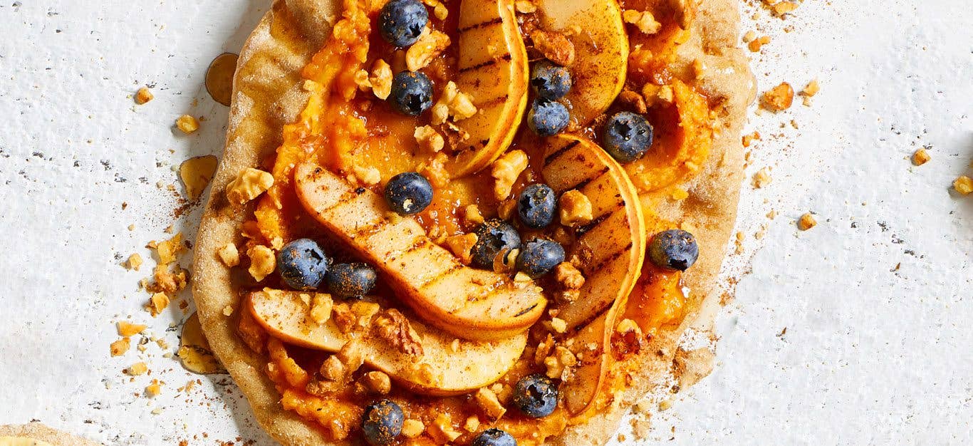 Sweet Potato, Pear, and Blueberry Flatbreads