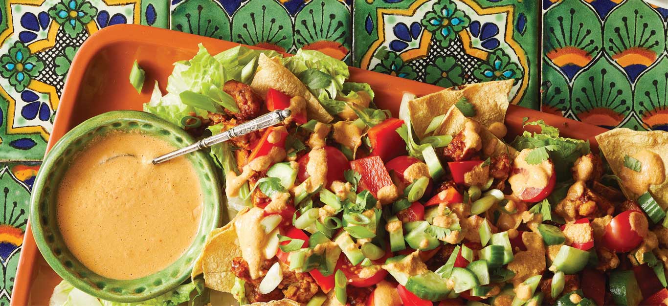 Tempeh Nacho Salad with Creamy Chipotle Dressing Forks Over Knives