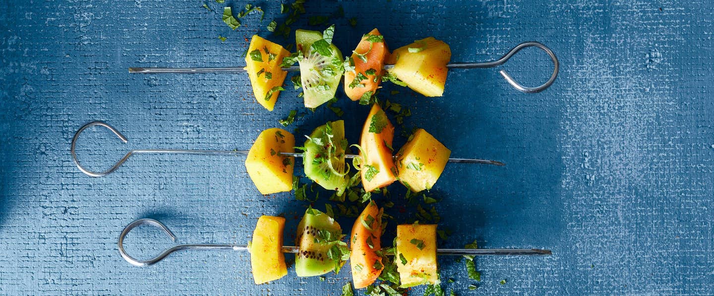 Thai Fruit Skewers with Coconut and Lime