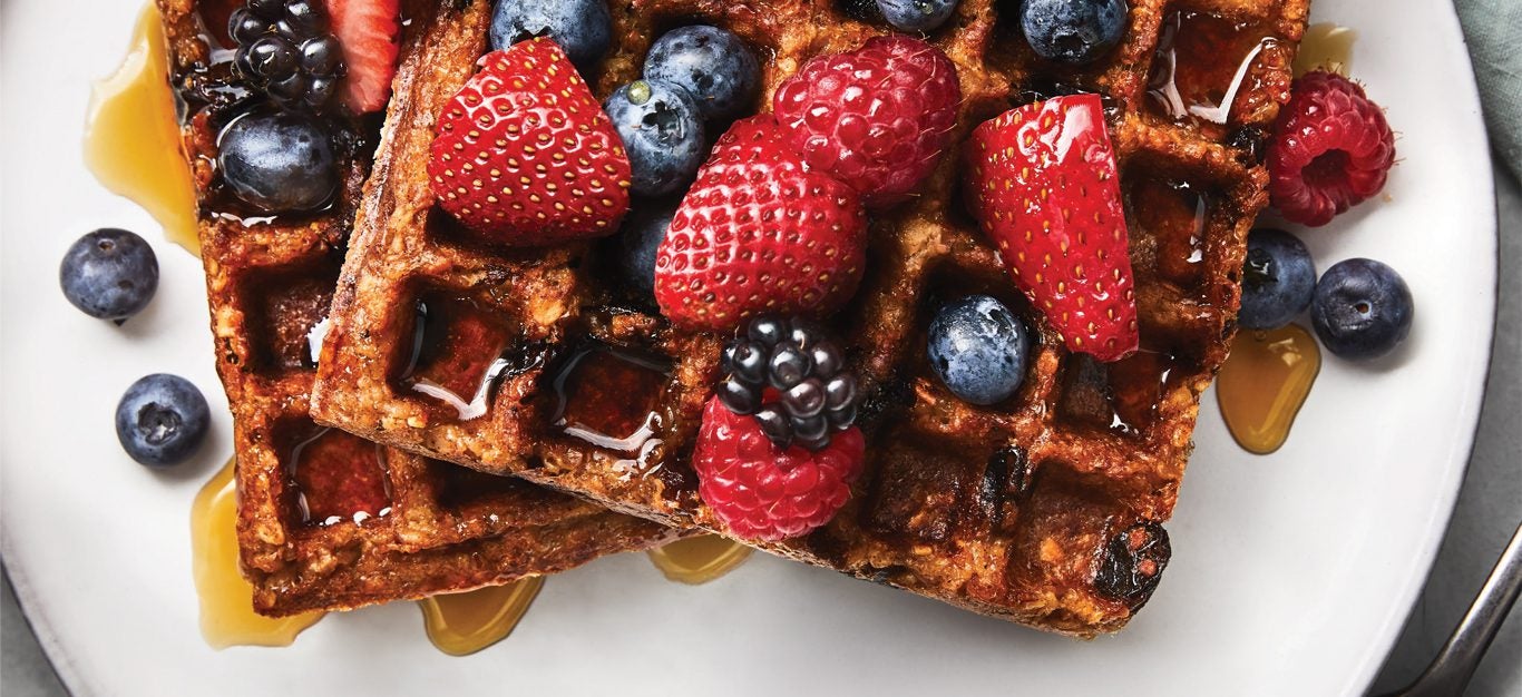Maple-Cinnamon Oatmeal Waffles - Forks Over Knives