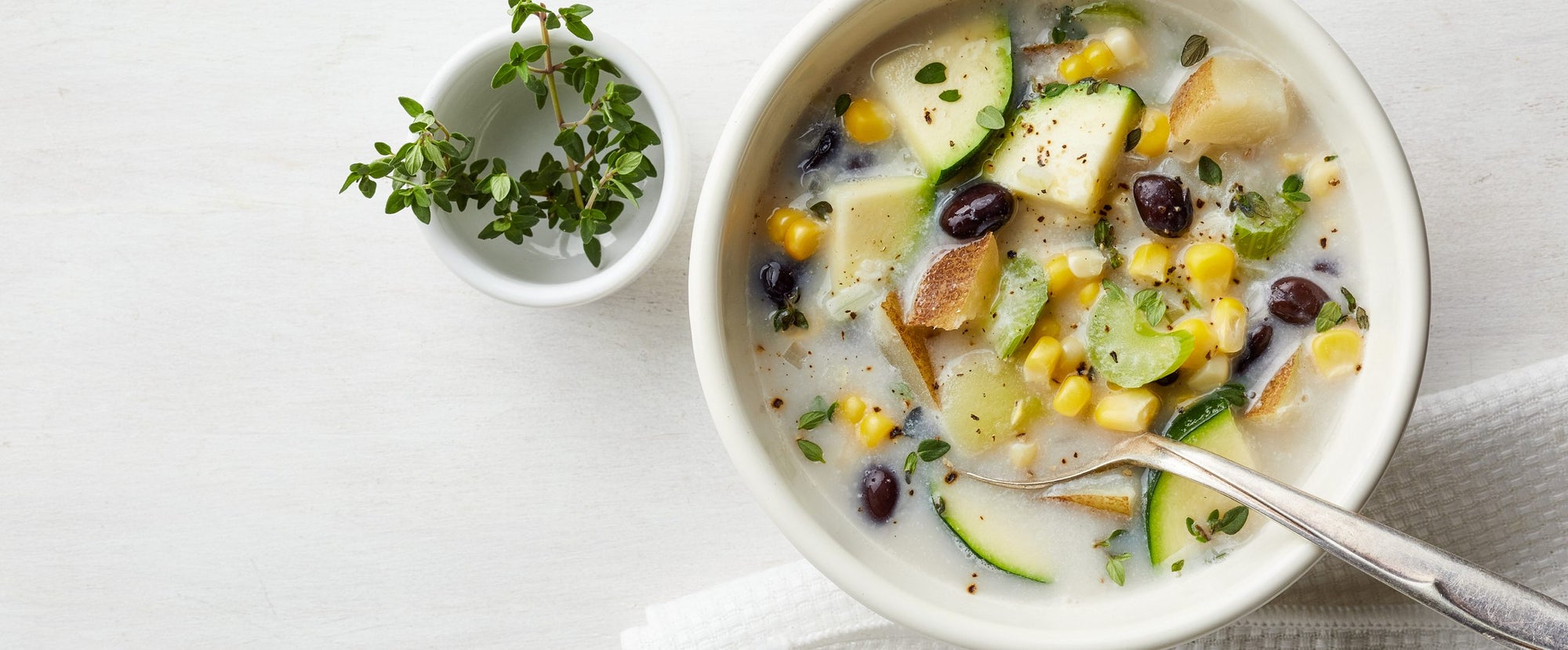Zucchini, Corn, and Black Bean Soup - Forks Over Knives