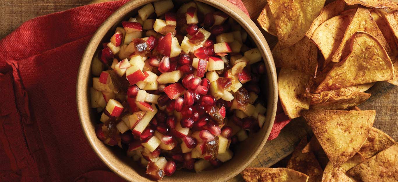 Apple Salsa with Cinnamon Tortilla Chips - Recipe Forks Over Knives