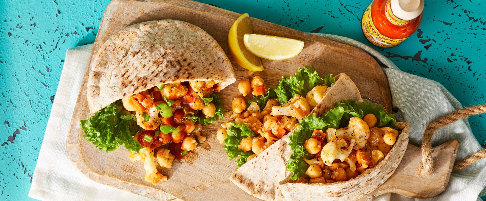 Buffalo Cauliflower Pita Pockets - Forks Over Knives