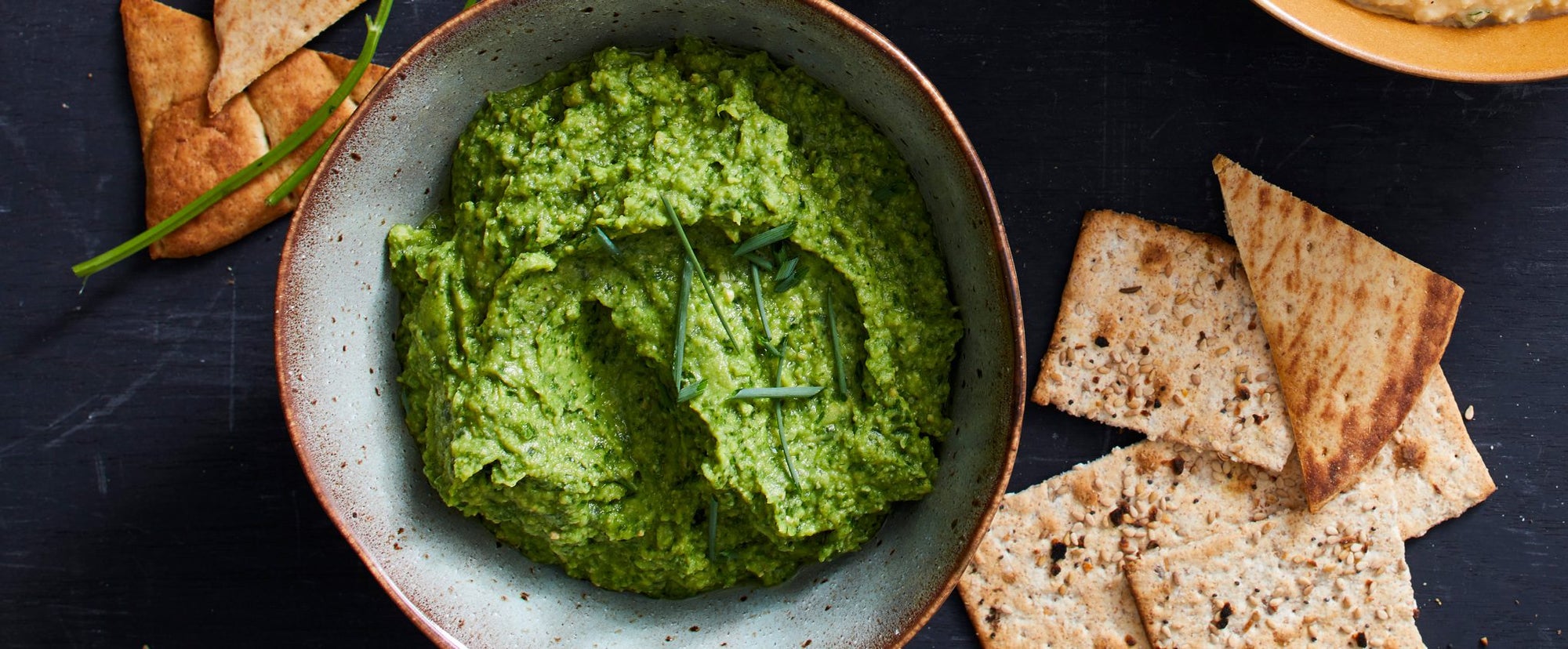 Emerald Hummus Dip with Fresh Herbs Forks Over Knives