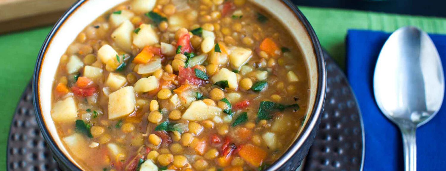 A quick and easy lentil vegetable soup recipe that wows kids and adults alike.