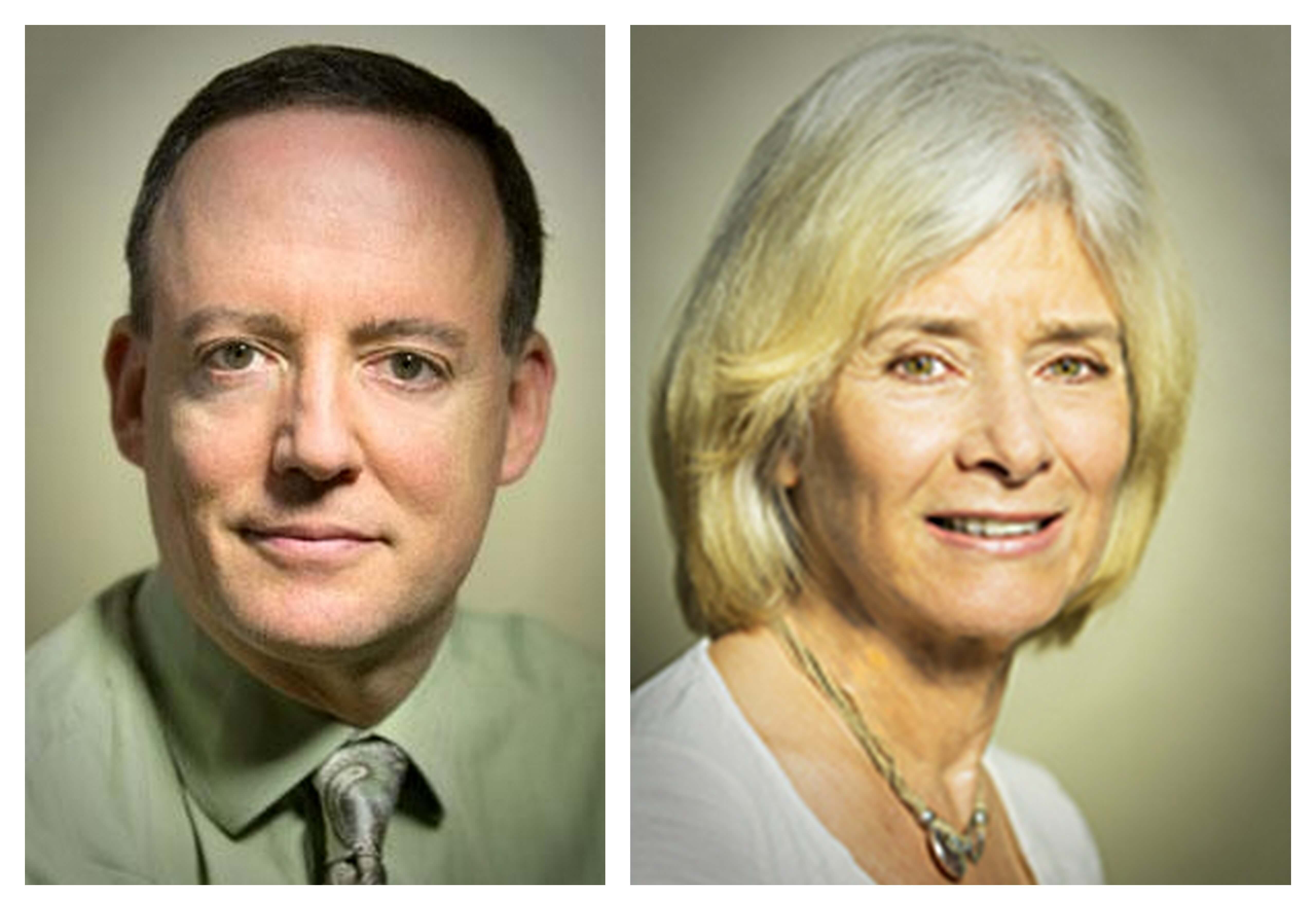 Headshots of Drs. Alan Goldhamer and Jennifer Marano, co-founders of TrueNorth Health Center