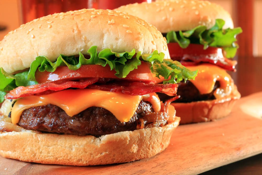 saturated fat, bacon cheeseburger