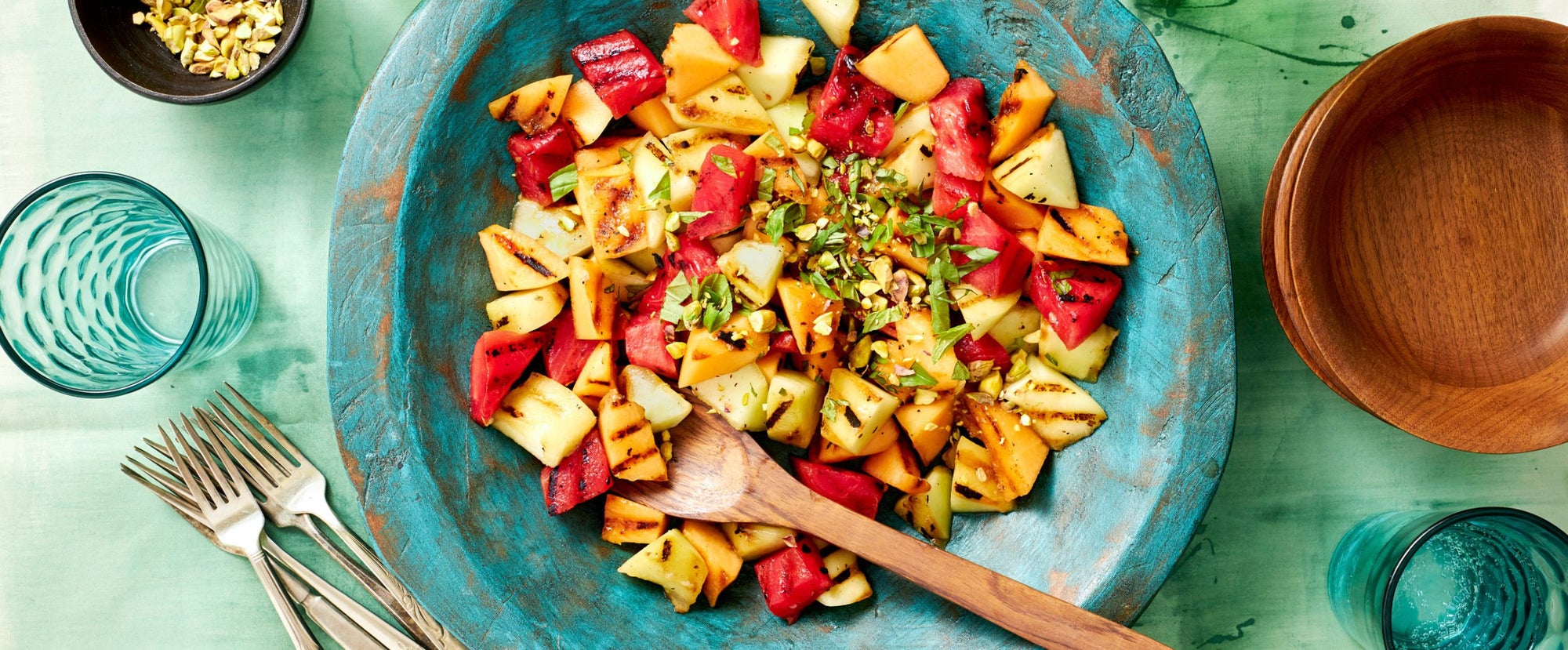 Grilled Watermelon and Honeydew Salad - Forks Over Knives
