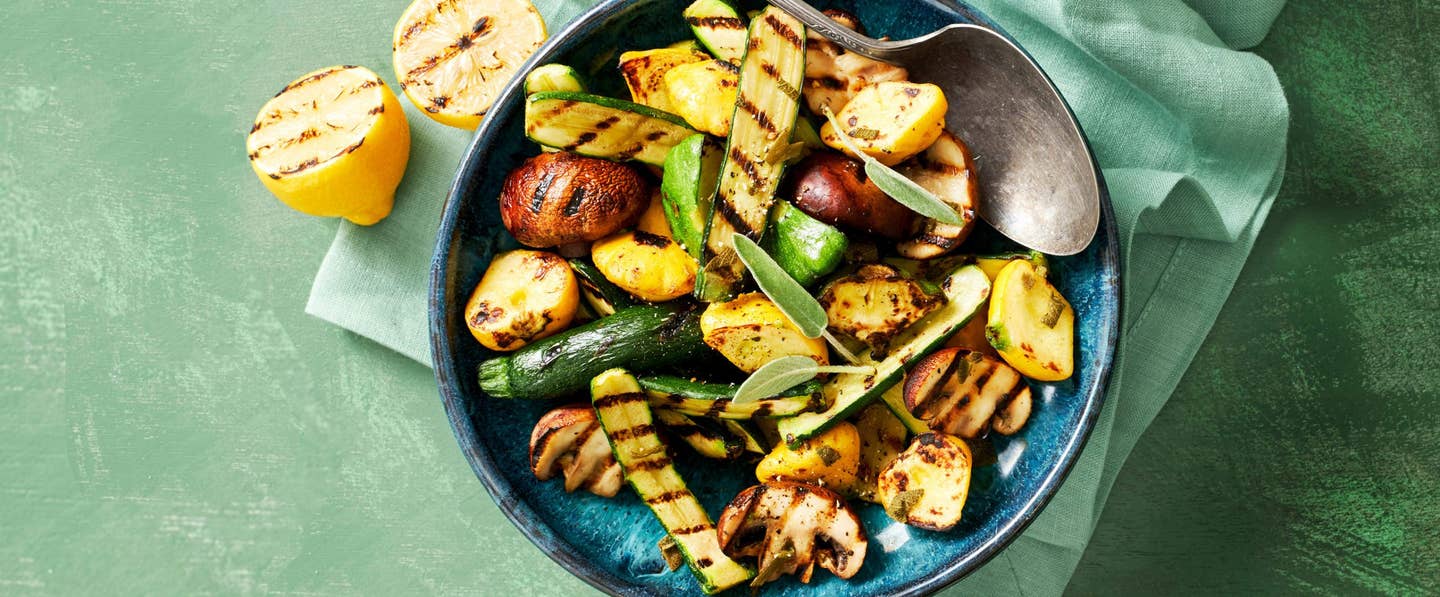 Grilled Squash and Mushrooms with Fresh Herbs