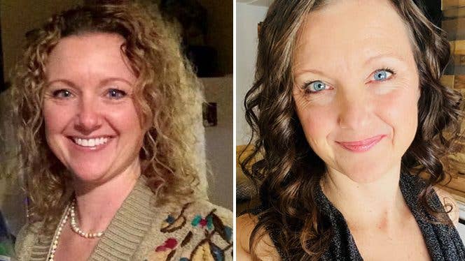 Jo Pronger Faulkner Before and After Adopting a Plant-Based Oil-Free Vegan Diet to Manage Autoimmune Symptoms -- in the "After" photo, her skin looks healthier and less puffy