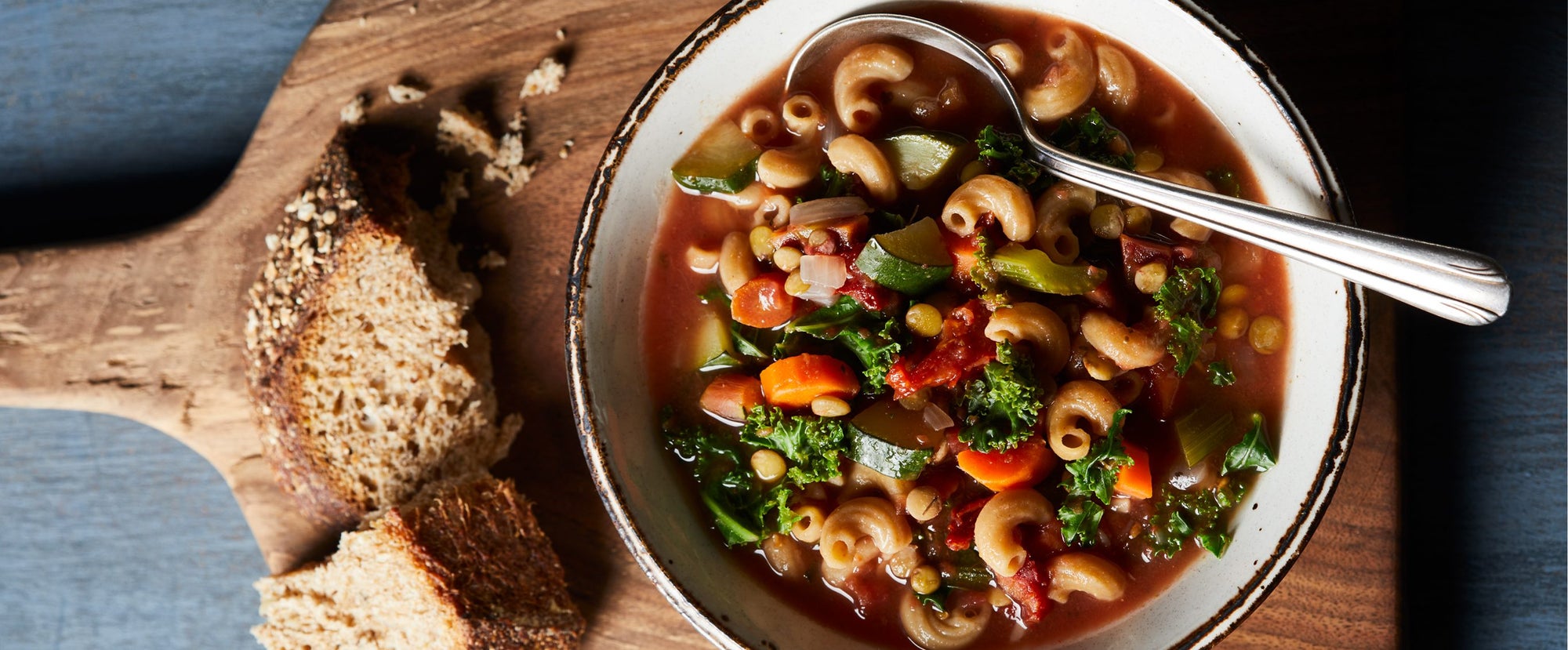 Lentil Minestrone with Zucchini and Kale Forks Over Knives