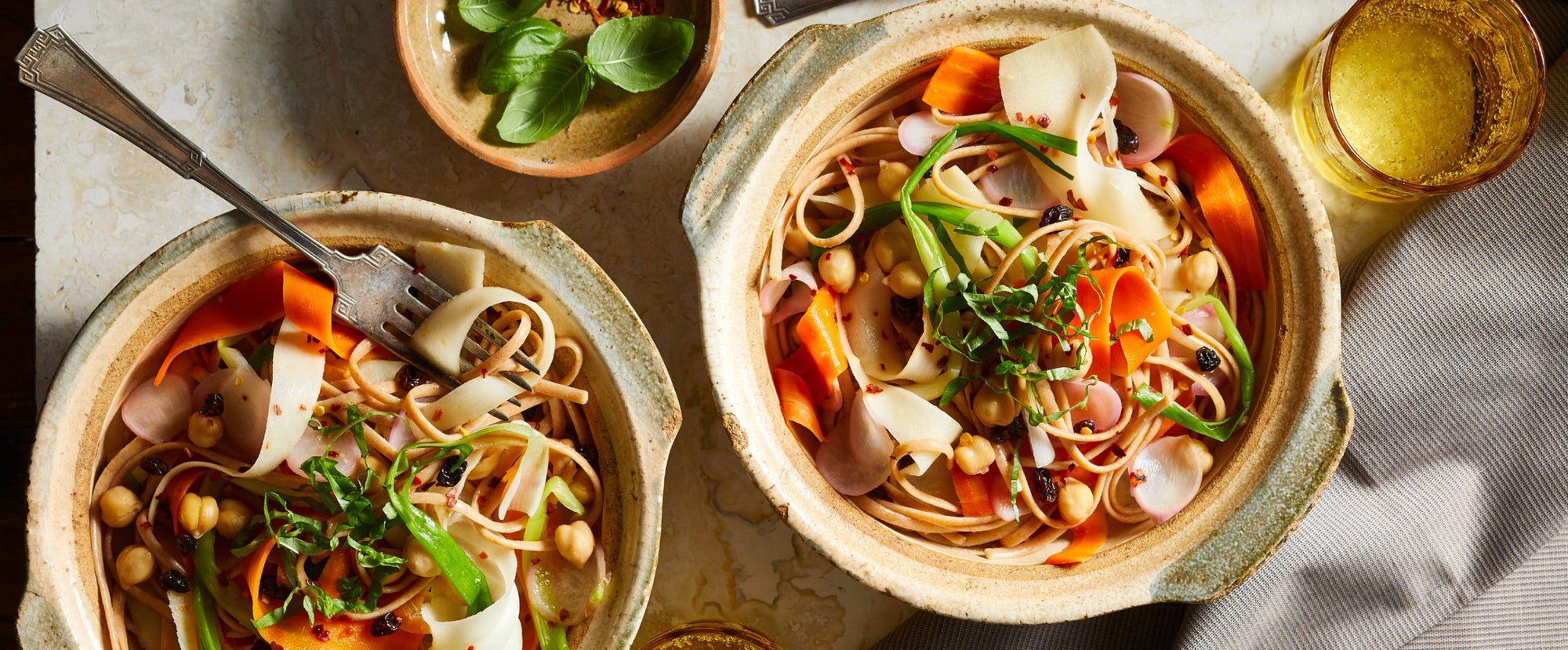 Linguine with Root Vegetable Ribbons - Forks Over Knives