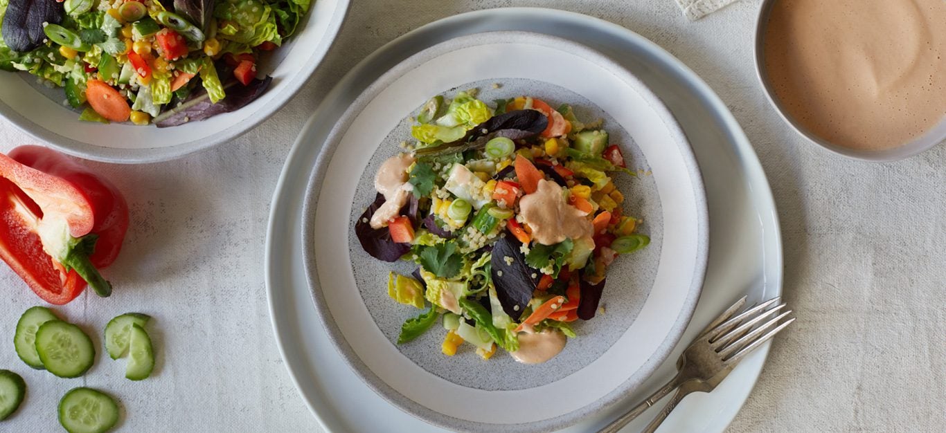 Quinoa Salad with Creamy Salsa Dressing Forks Over Knives