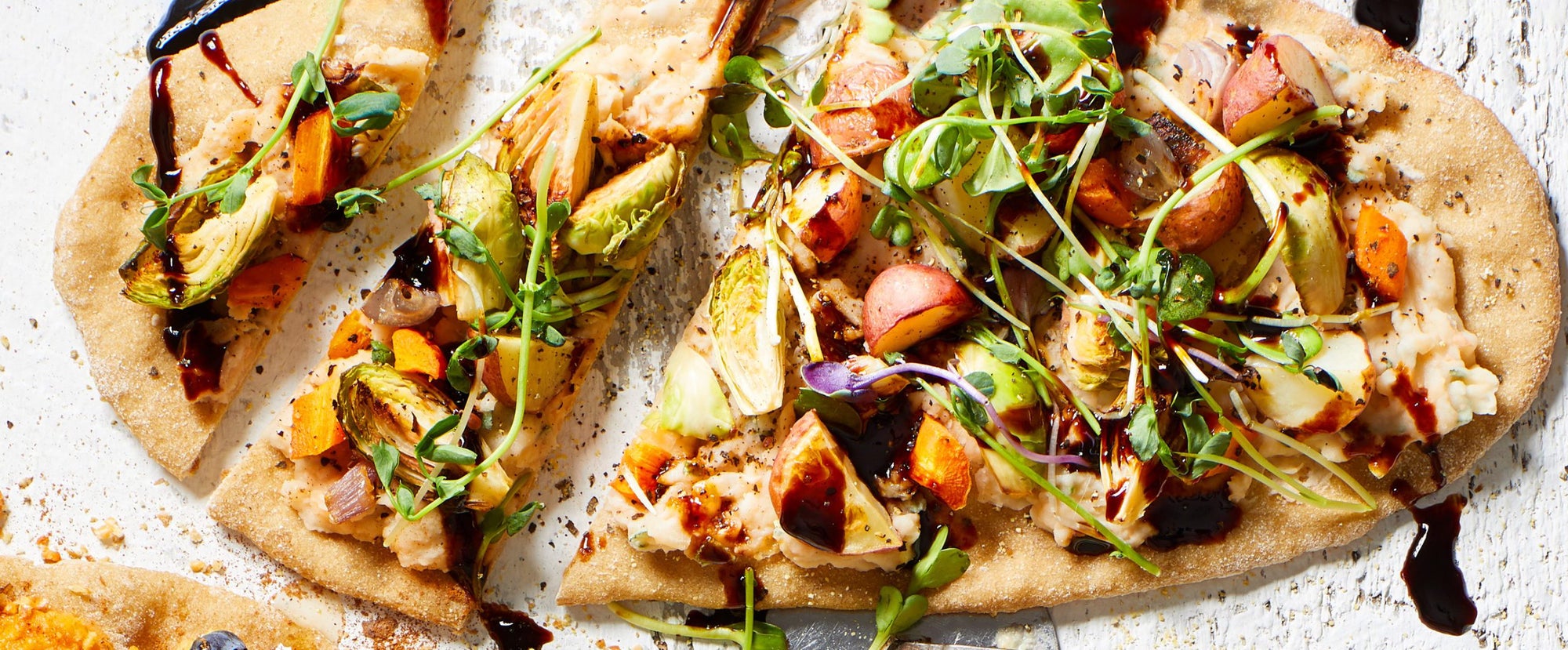Roasted Veggie Flatbreads - Forks Over Knives