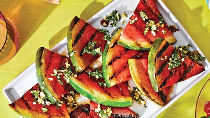 Grilled Watermelon Steaks With Dill Gremolata